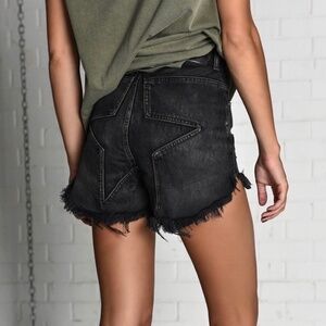 NWT!! ONE x ONE TEASPOON Black Van Juliettes Denim Cut Off Shorts Size 27